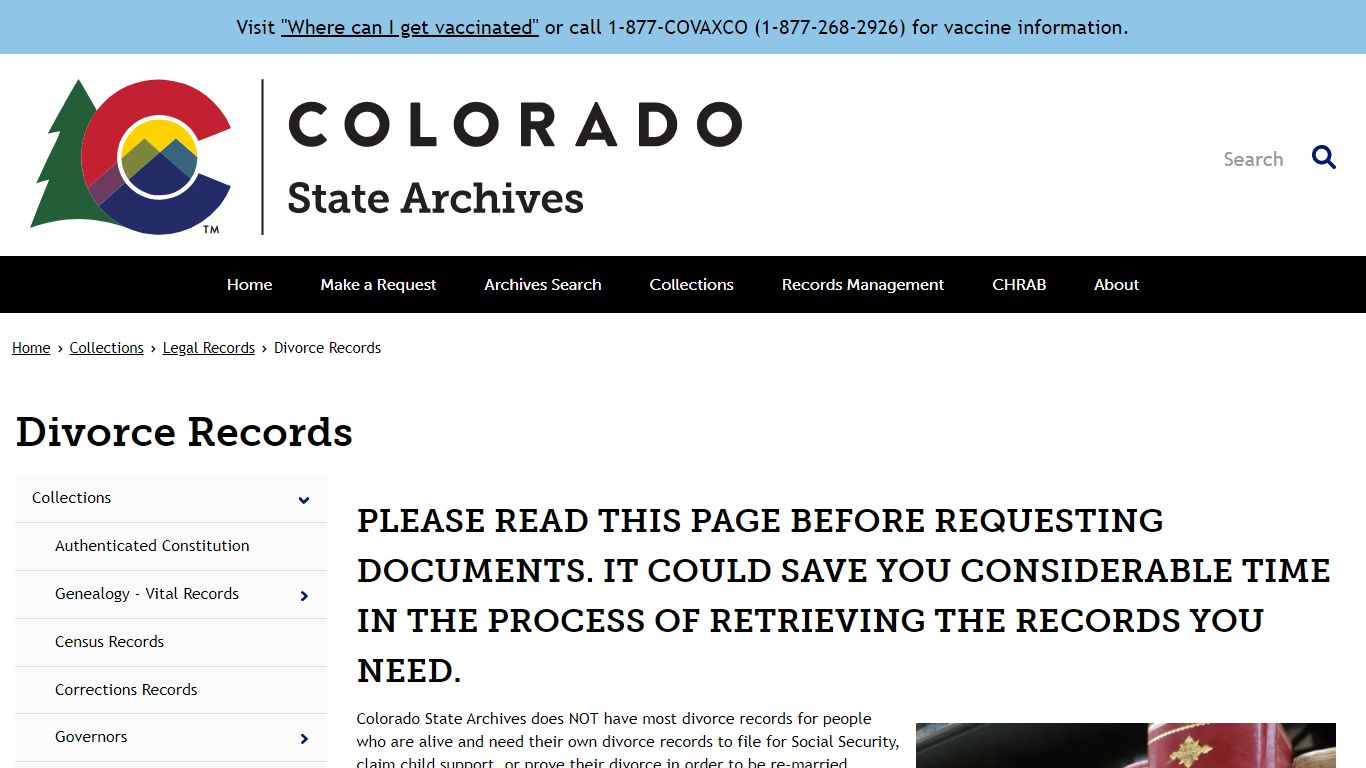 Divorce Records | Archives - Colorado