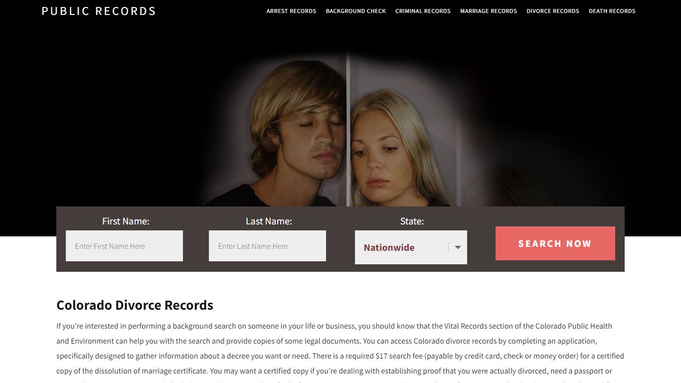 Colorado Divorce Records | Enter Name and Search. 14Days Free